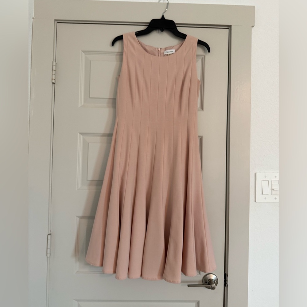 Calvin Klein Pink Sleeveless A-Line Midi Dress